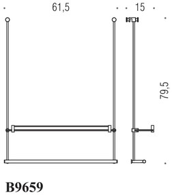 Cavalletto universale per box doccia con mensola e portasalviette cromo B9659 Colombo Design