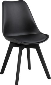 Sedia RINA Nera con cuscino / struttura rovere nero