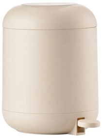 Cestino per la spazzatura beige in plastica con pedale 4 l Sensu – Zone
