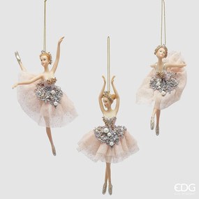 EDG - Enzo De Gasperi addobbo di natale Ballerina set 3 pezzi assortiti h 18 cm