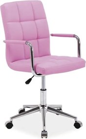 Sedia da ufficio Q-022 in ecopelle rosa - H87 cm