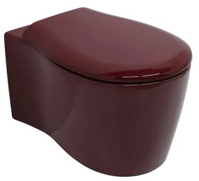 Vaso WC sospeso OLYMPIA CERAMICA soft melanzana, sedile incluso P 55 x L 36 cm