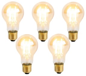 Set di 5 Lampadine LED dimmerabili a 3 livelli E27 A60 Goldline 5W 530lm 2200K