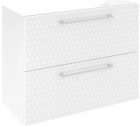 Mobile da bagno a terra sotto lavabo L 75 x H 58 x P 33 cm bianco laminato lucido, 2 cassetti SENSEA Remix