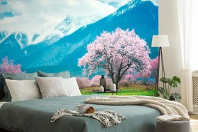 Carta da parati – Albero magico tra le montagne