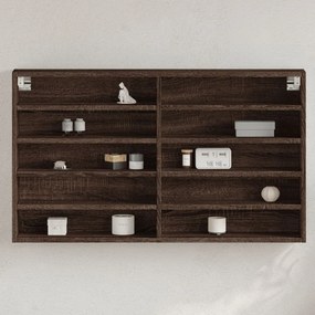Armadietto Vetrina Rovere Marrone 100x15x58cm Legno Multistrato /