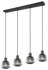 Lampadario nero con paralume in vetro ø 15 cm Tarifa - Trio