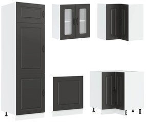 Mobiletto da cucina  &quot;&quot;kalmar&quot;&quot; con doppio lavandino nero in legno ingegnerizzato