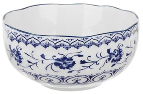 Ciotola in ceramica fiori blu orientali 15,3x7,2cm Sushiko