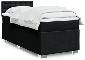 Giroletto A Molle Con Materasso Nero 90x200 Cm İn Tessuto /