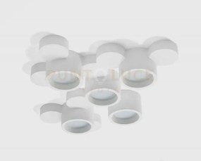 Chio lampada da soffitto 5 luci in linea in gesso bianco