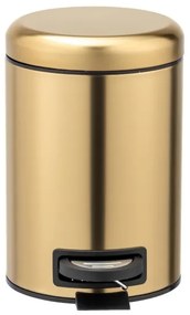 WENKO 24009800 - Cestino per rifiuti LEMAN 17x25 cm acciaio inossidabile/dorato/nero