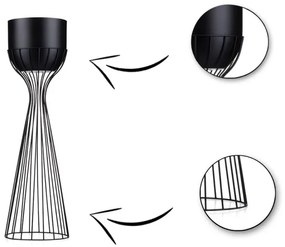 Vaso da fiori in metallo LOFT 56x20 cm nero