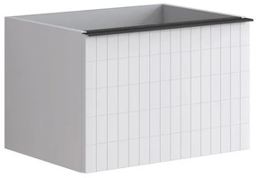 Mobile da bagno sospeso sotto lavabo L 60 x H 40 x P 45.5 cm bianco laccato opaco, 2 cassetti Pixel grid