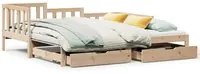 Dormeuse con Letto Estraibile e Cassetti 90x200cm Massello Pino 3302221