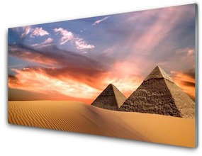 Quadro in vetro Piramidi del deserto 100x50 cm