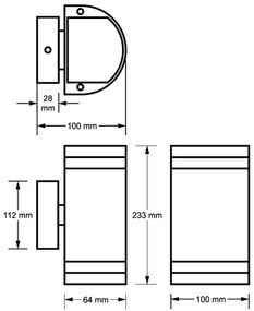 Applique da esterno KORTEK 2xGU10/30W/230V IP44 grigio