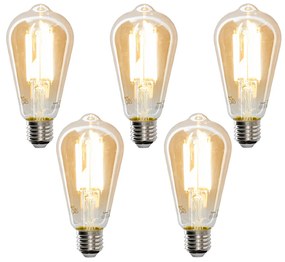 Set di 5 Smart E27 dimmerabile in Kelvin Lampada LED ST64 goldline 7W 700 lm 1800-4000K