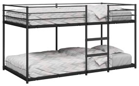 Letto A Castello Senza Materasso Nero 90x190 Cm İn Acciaio /