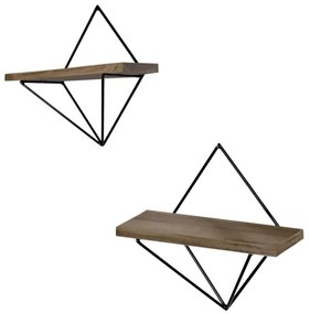SET 2x Mensola da parete abete marrone