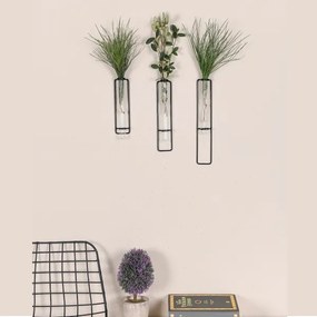 SET 3x Decorazione murale per fiori 20/25/30 cm nero