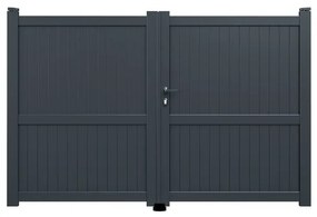 Cancello manuale a braccio articolato e a martinetto GARDENGATE Matisse battente in alluminio, apertura a destra, L 300 x H 179.6 cm, di colore grigio antracite