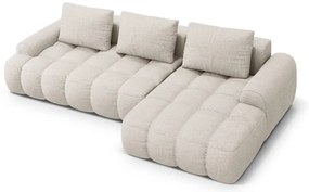 Divano angolare beige allungabile/con contenitore (con penisola a destra/con chaise lounge) Linz – Cosmopolitan Design