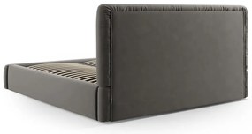 Letto matrimoniale imbottito grigio con contenitore e doghe 140x200 cm Colonel - Cosmopolitan Design