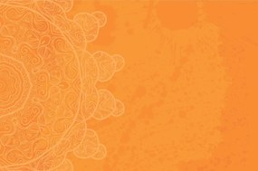 Carta da parati – Arabesco arancione su sfondo astratto