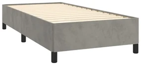 Giroletto a molle con materasso grigio chiaro 80x200 cm velluto