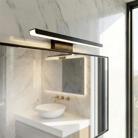 Lampada LED da Specchio 30cm Nera 6W IP54 Tripla Installazione Colore Bianco Naturale 4.000K