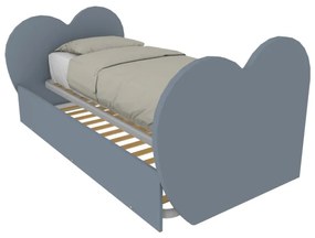 CUPIDODBR - Letto cameretta singolo con testata e pediera a cuore 80x190 con secondo letto estraibile .Reti incluse