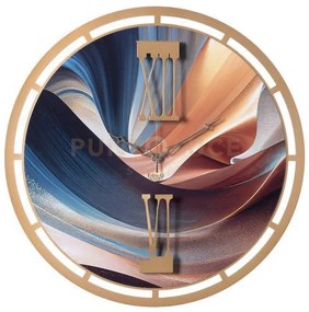 Orologio effetto marmo pregiato mood oro laccato e dune dorate in f...