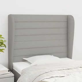Testiera Ad Orecchio Grigio Chiaro 93x23x118/128 Cm İn Tessuto /