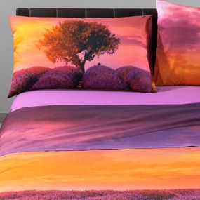 Completo Lenzuola Copriletto Lavender sunset     in Cotone