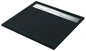 Piatto doccia SENSEA in resina Neo Metal Grid L 100 x L 100 x H 3 cm nero opaco effetto pietra