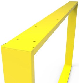 Gamba per mobili rettangolare STEELMI Tube in acciaio giallo lucido L 118 x P 8 x H 71 cm