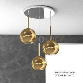 Sosp. ottone sat. tonda 3 luci vetri tutti medio oro 1155os-s3 tm-or