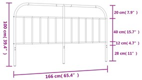 Testiera in Metallo Nero 160 cm