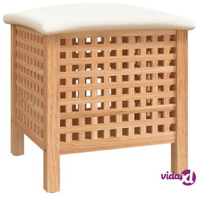 vidaXL Sgabello da Bagno 48x47,5x52 cm in Legno Massello di Noce