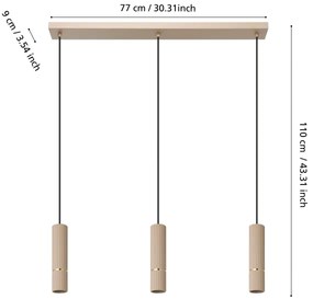 Eglo 901152 - Lampadario LED a sospensione con filo CAMINIA 3xGU10/5W/230V 3000K beige
