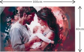 Quadro in vetro temperato 100x60 cm moderno - Famiglia