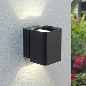 Lucande Applique Nikolas, doppia luce, a LED, per esterni