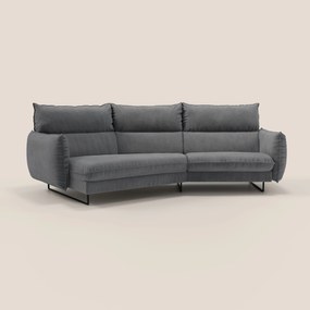 Monamour divano moderno angolare con opzione relax elettrico in microfibra smacchiabile impermeabile T11 grigio