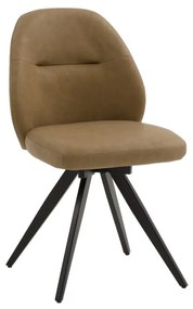 Set di sedie girevoli ZENNENDAL in similpelle marrone e gambe in metallo nero