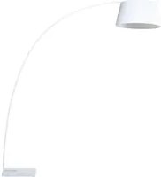 Lampada da terra in metallo bianco 234 cm con struttura curva paralume in policotone paralume a tamburo con base in marmo dal design moderno