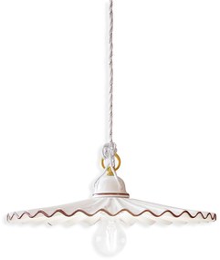 Sospensione Classica L'Aquila Ottone E Ceramica Decorato Diam. 41Cm 1 Luce E27