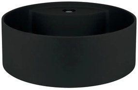 Deante CQS_NU4B - Lavabo da appoggio SILIA con foro preforato per rubinetteria, Ø 36 cm, granito/nero