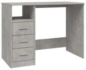 Scrivania cassetti grigio cemento 102x50x76cm legno multistrato