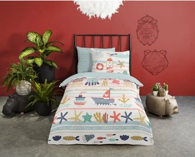 Set copripiumino e federa da bambini in cotone per letto singolo ed esteso 140x220 cm Sea – Good Morning